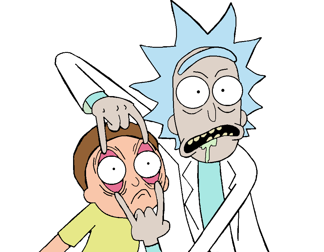 ugly picture of Rick and Morty