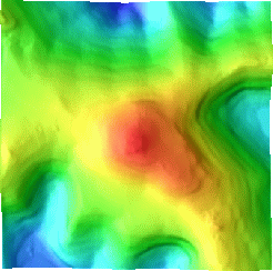 Image of a contour map with intermediate contours