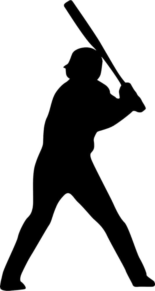 baseball batter in silhouette