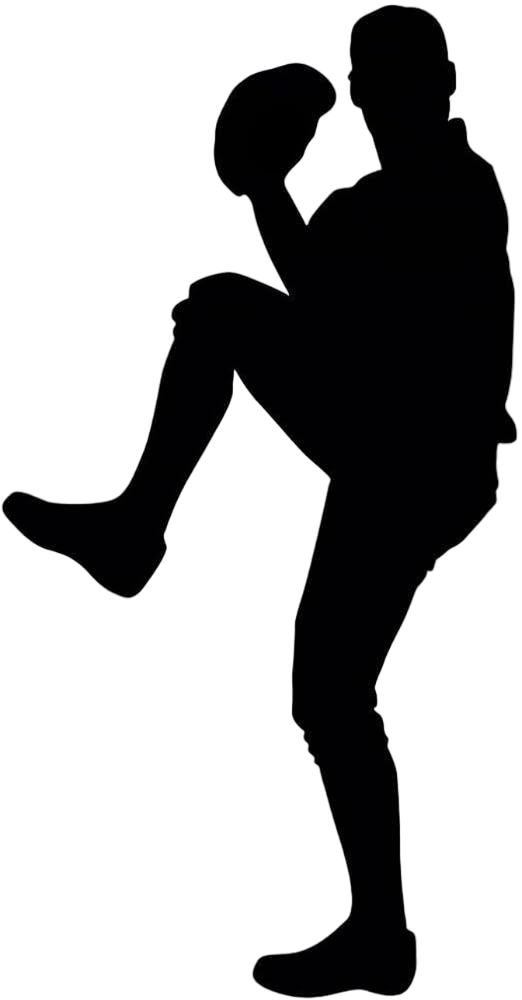 baseball pitcher in silhouette