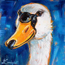 whimsical goose portrait