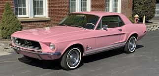 a pink mustang