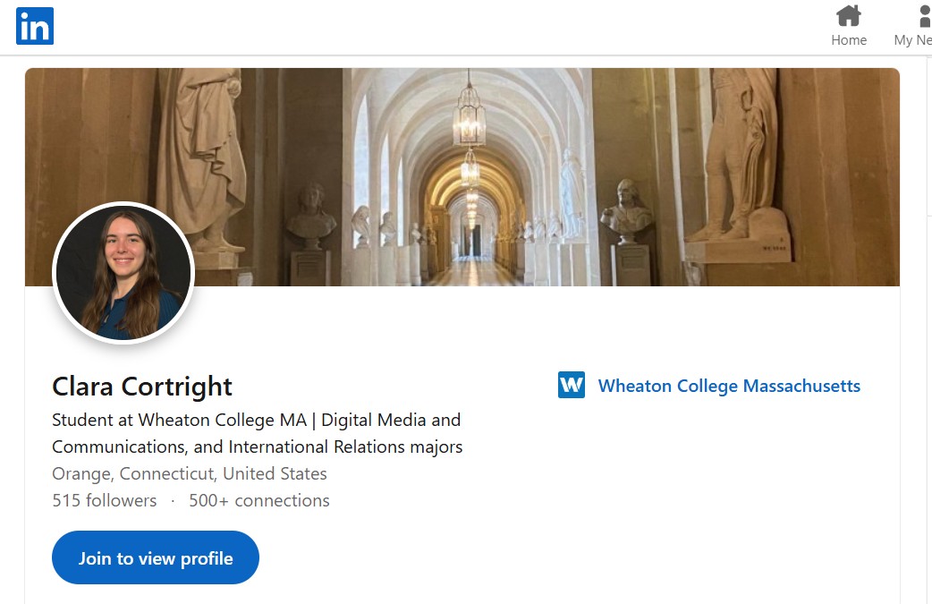 Clara's linkedin profile
