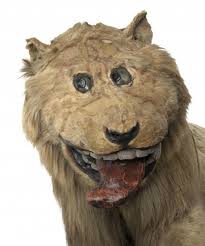 taxidermy lion.