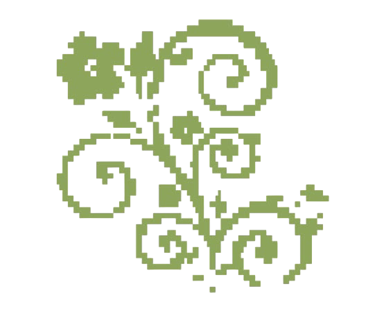 image of a stylized pixelized green plant