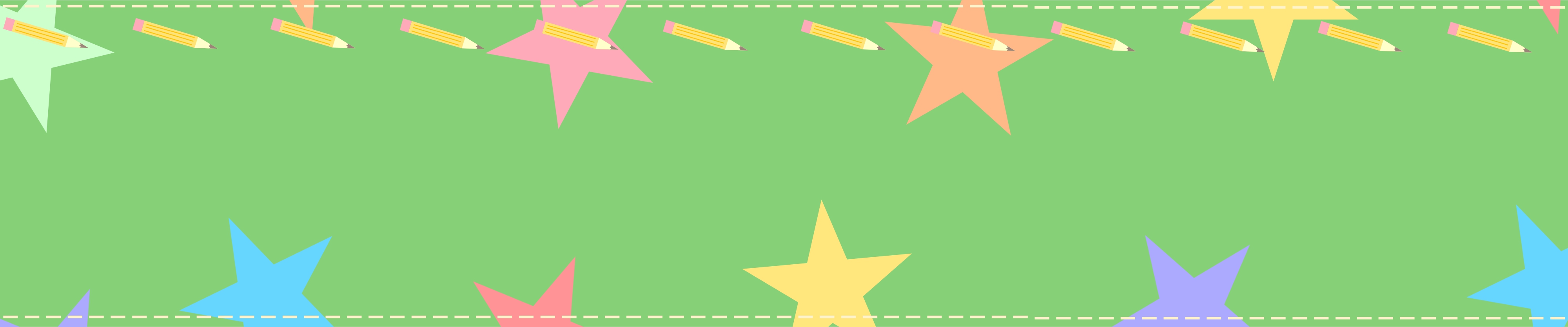 image of a green web banner with stars and pencils
