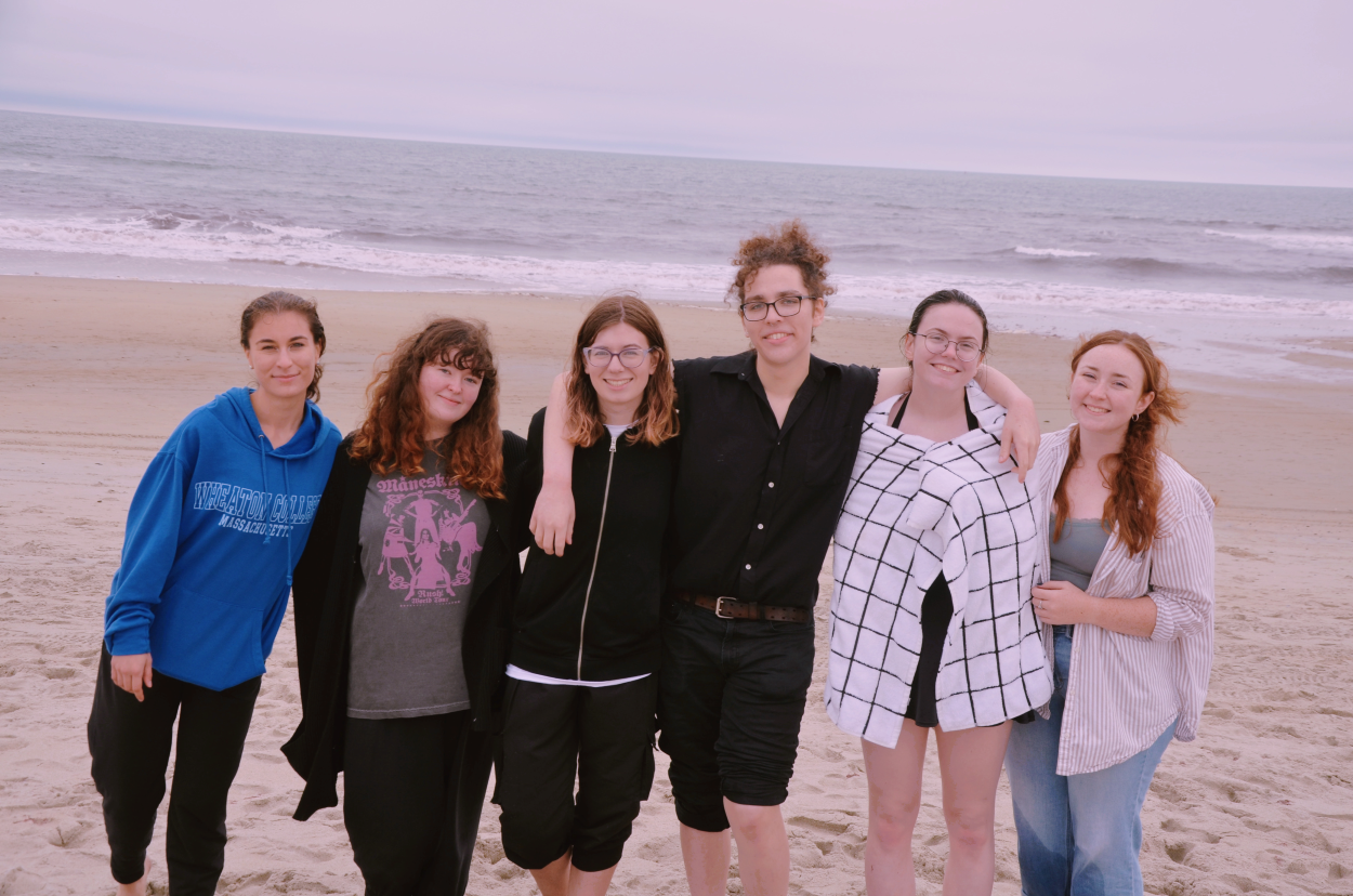 On the beach with friends