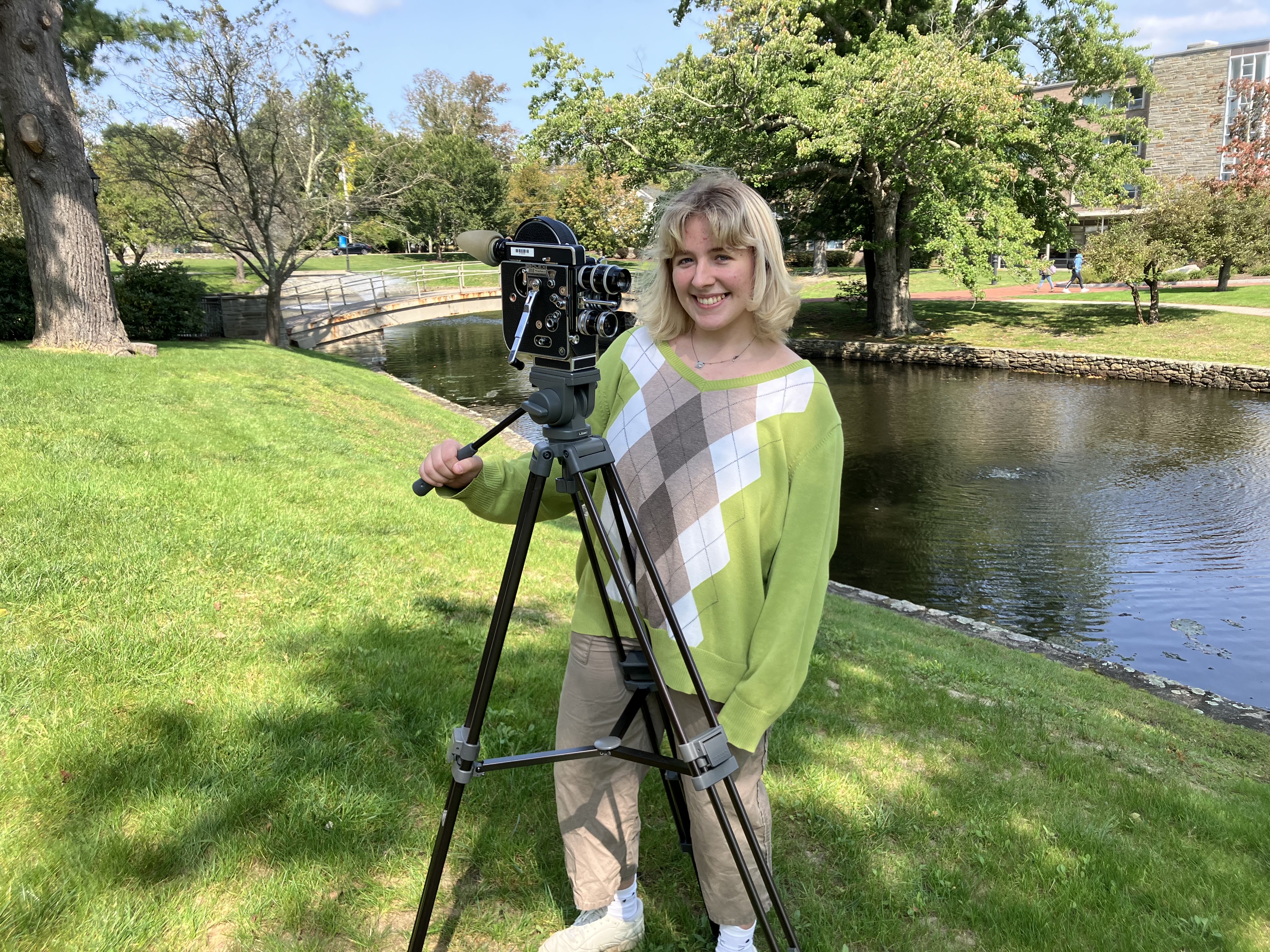 This is a picture of me and a film camera.