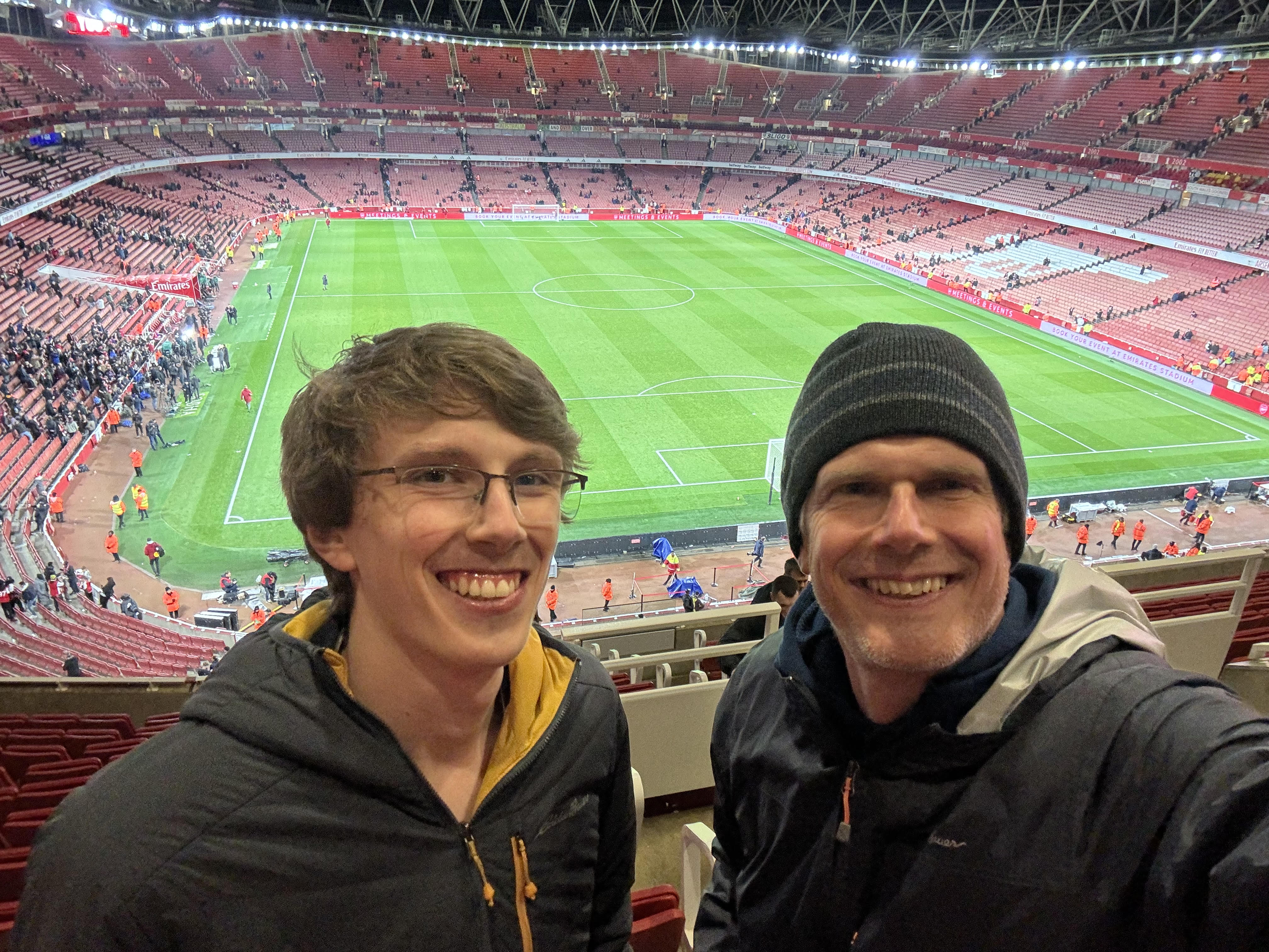 Me at my third Arsenal game with my dad