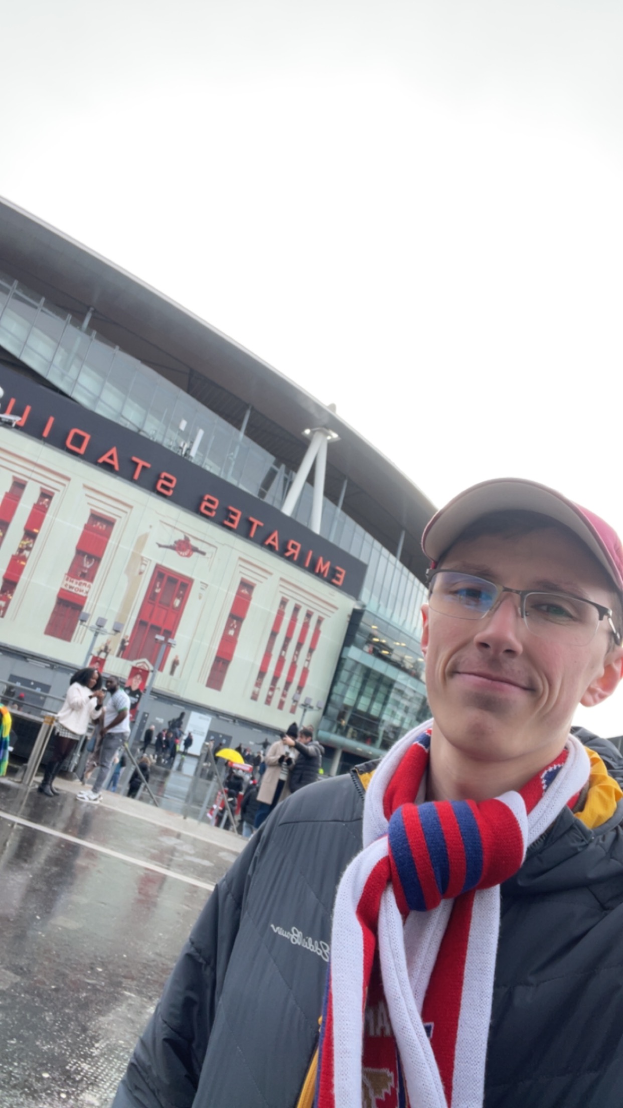 Me outside the Emirates  stadium.