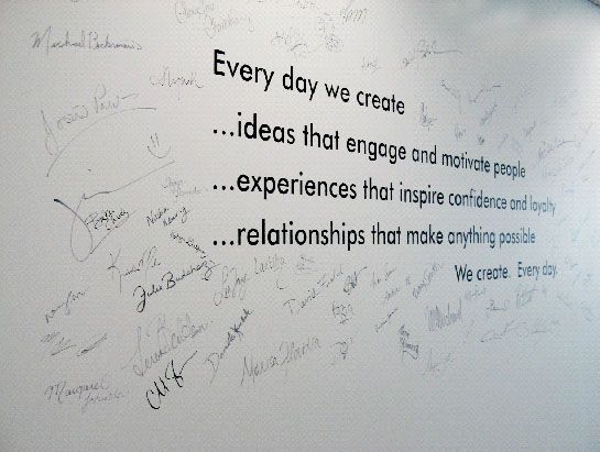 Wall with signatures all over it