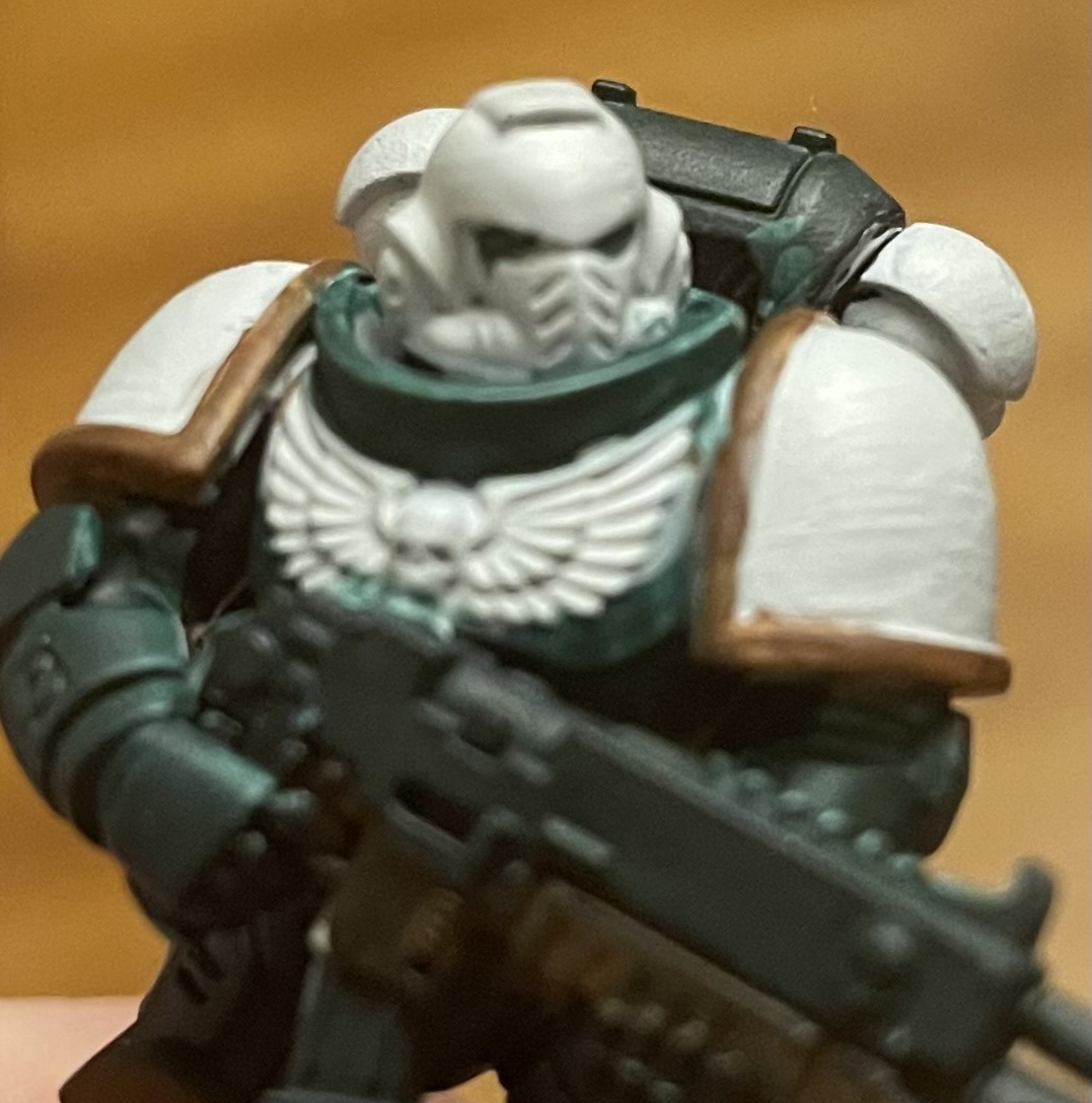 Image of white and green space marine