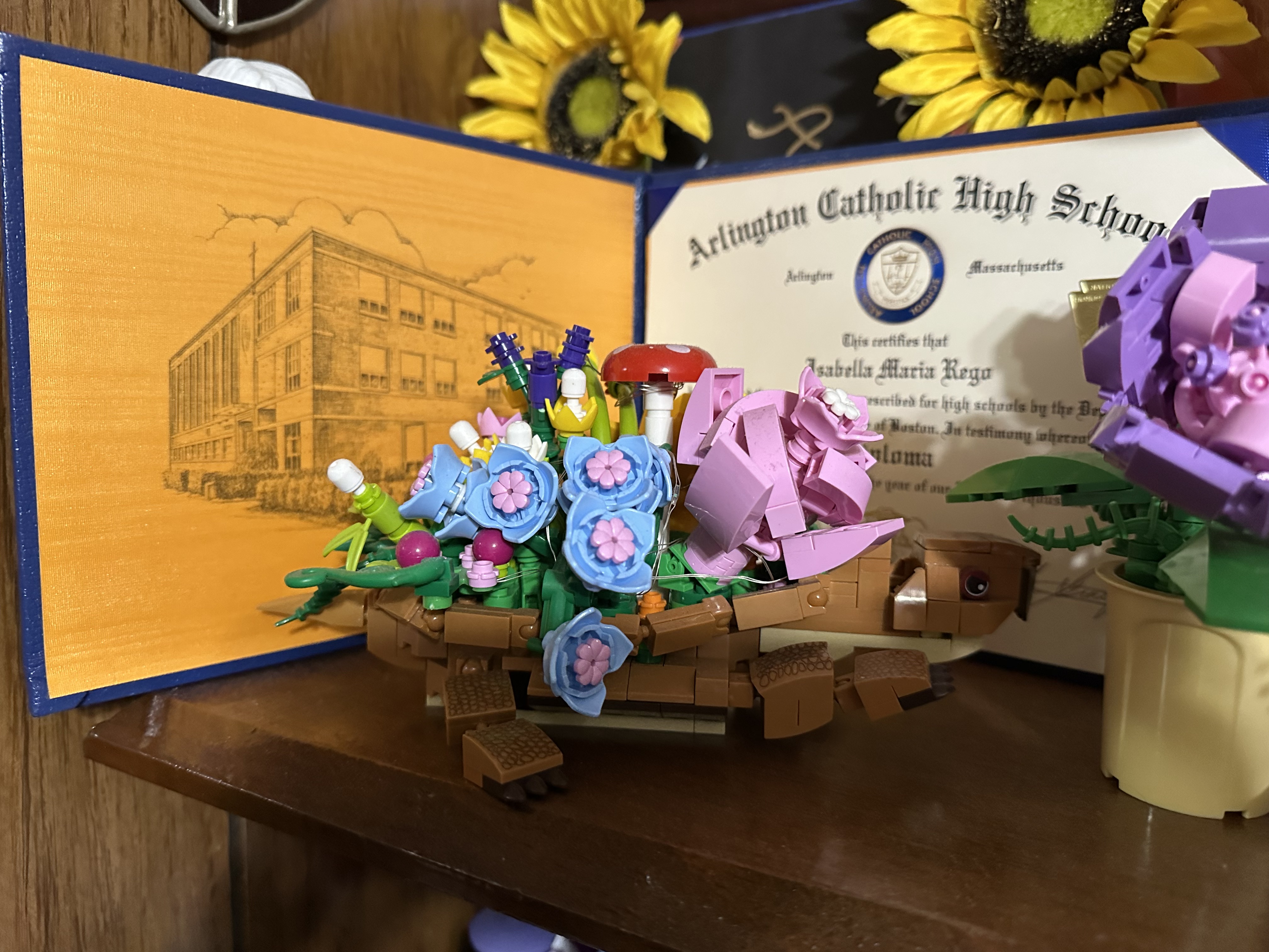 LEGO flower bouquet built by Bella