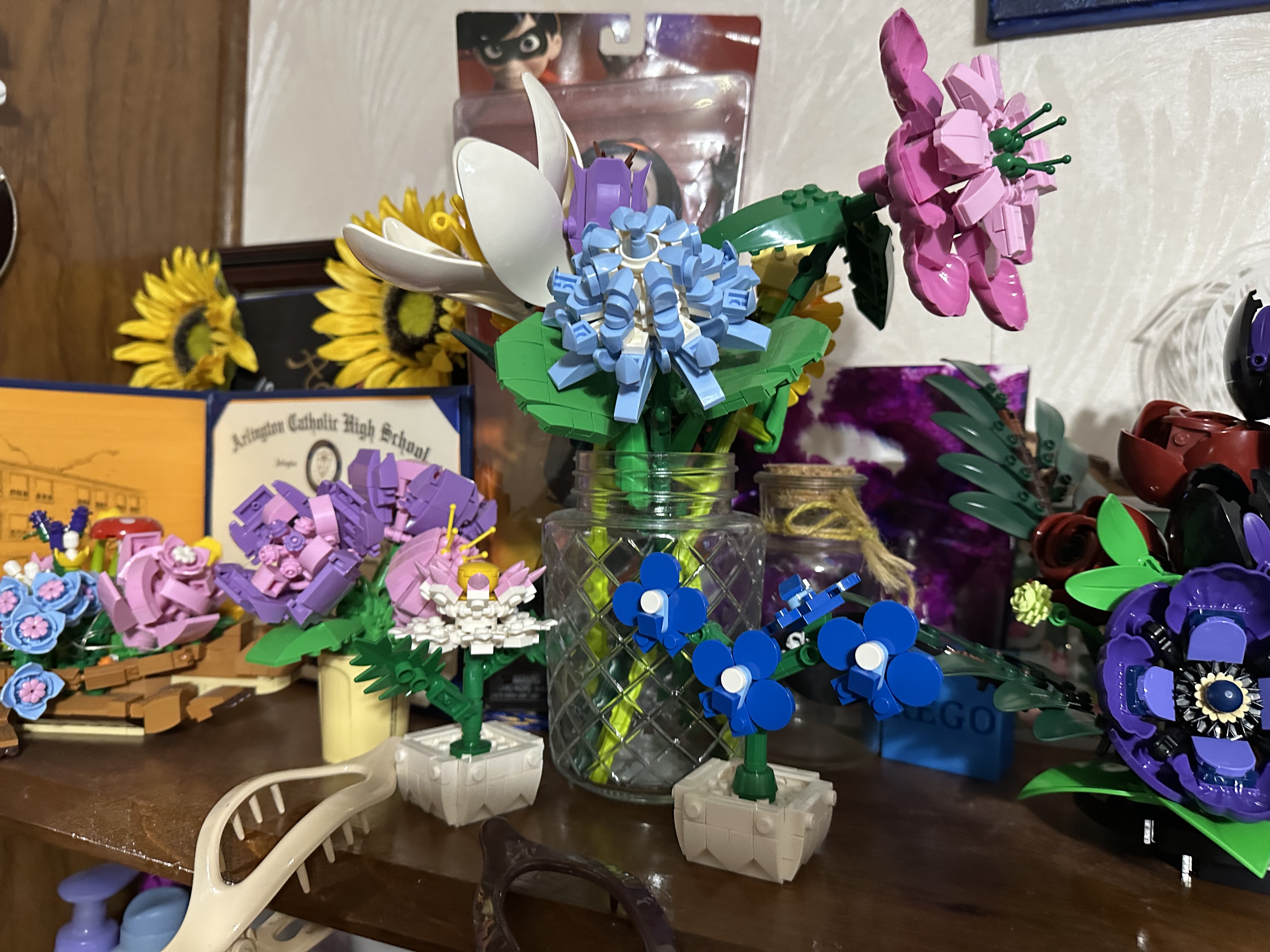Close-up of a LEGO flower