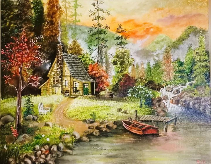 Cottage and Lake