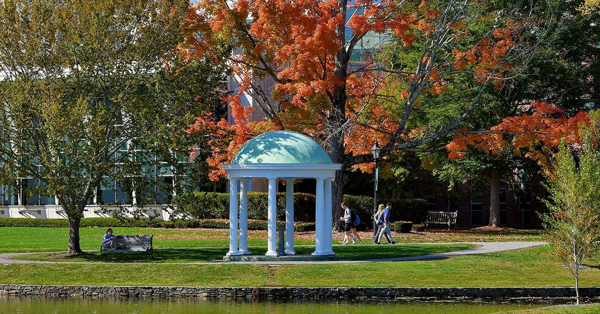 Wheaton gazebo overlooking pond