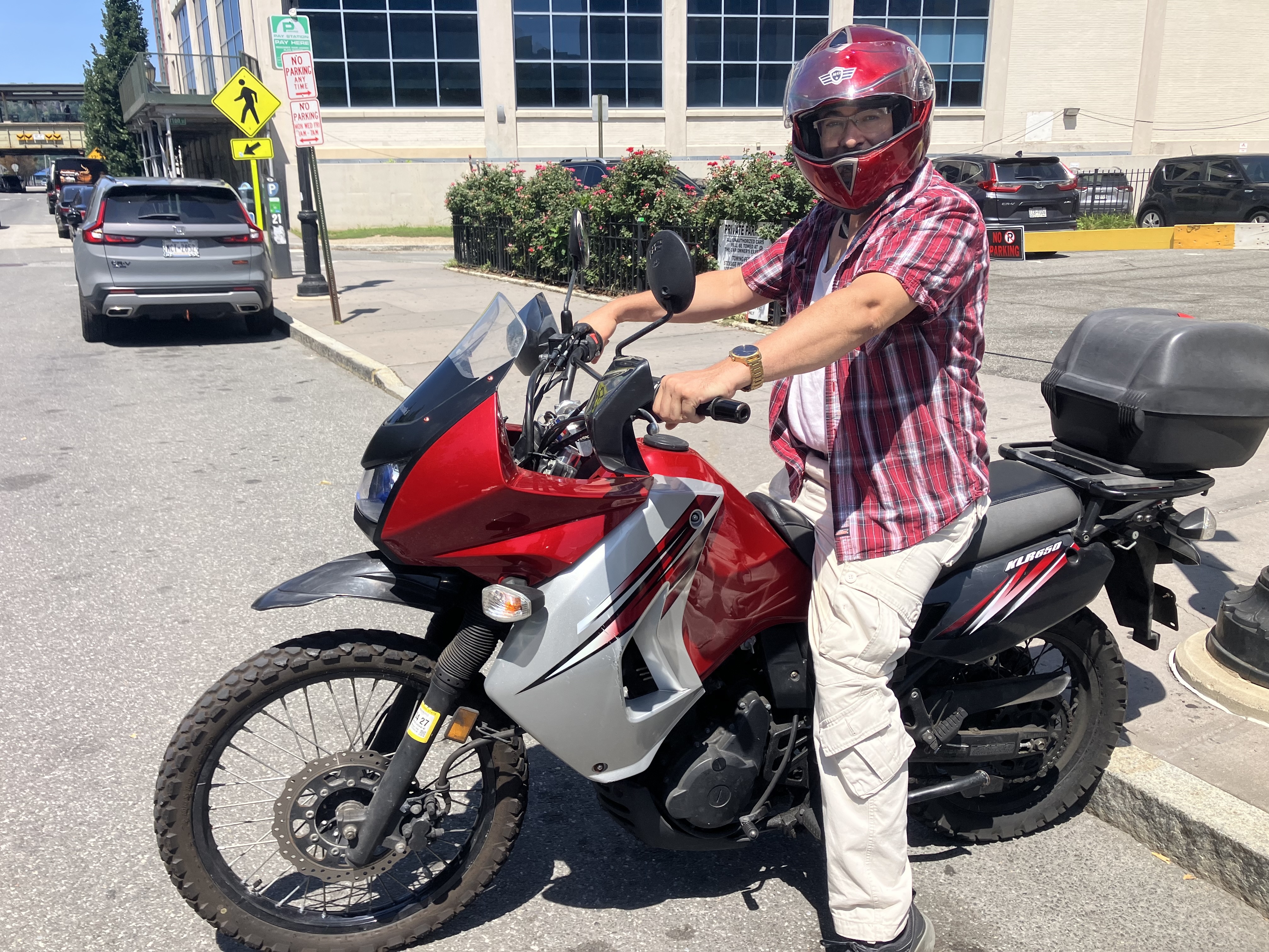 Cool photo of my dad on a motorcycle.