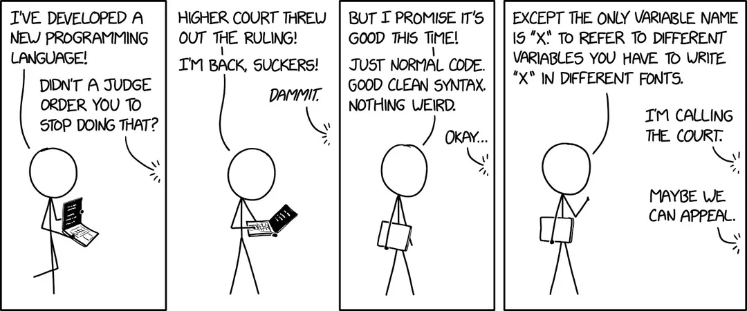 Comic about creating a new programming language