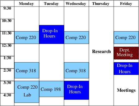 Spring schedule, 2026