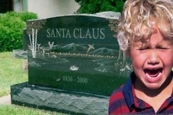 Kid crying at Santa's Grave