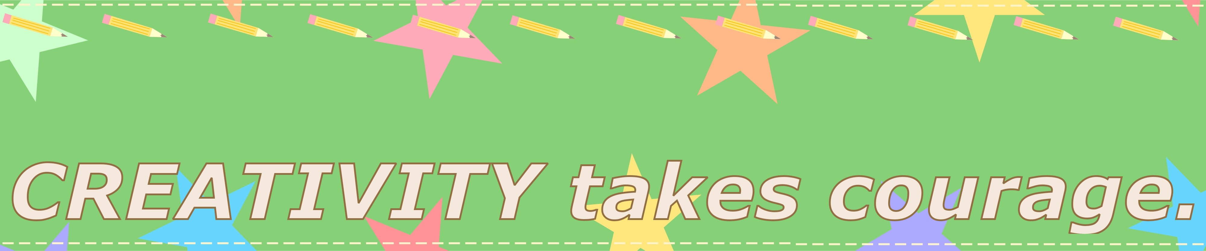 image of a green banner with stars and pencils