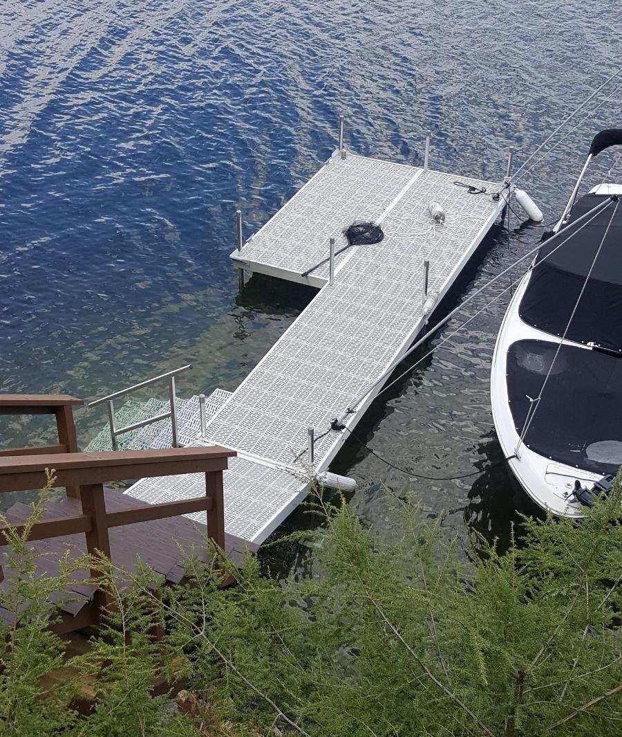 boat and dock from above