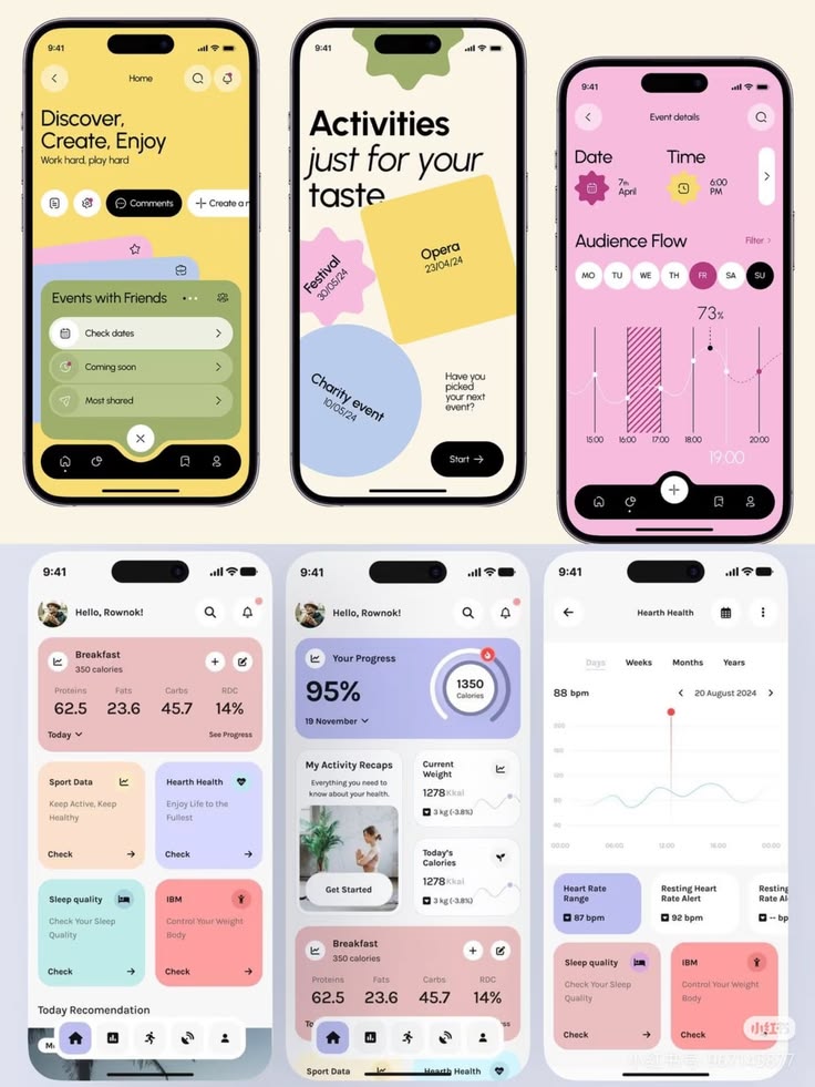 User interface design for a digital application